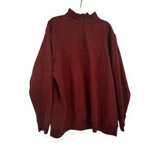 Columbia Men's Maroon 1/4 Zip Pullover Top Shearling Lined, Size XXL